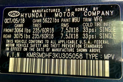 2019 Hyundai Santa Fe, $14995. Photo 11