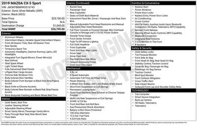 2019 Mazda CX-5, $15900. Photo 5