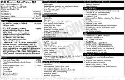 2026 Chevrolet Tahoe, $89170. Photo 10