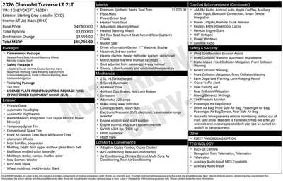 2026 Chevrolet Traverse, $43900. Photo 9