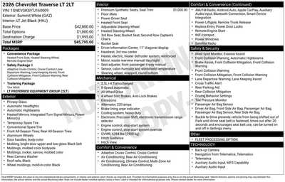 2026 Chevrolet Traverse, $45080. Photo 10
