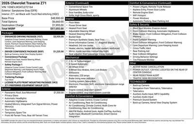 2026 Chevrolet Traverse, $56055. Photo 10