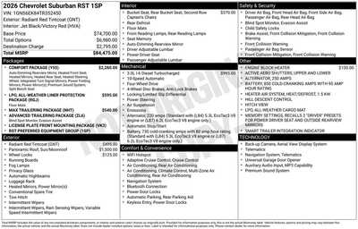 2026 Chevrolet Suburban, $81250. Photo 10