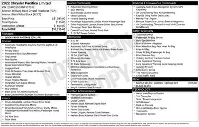 2022 Chrysler Pacifica, $30080. Photo 10