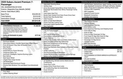 2020 Subaru Ascent, $18900. Photo 10