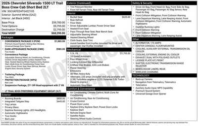 2026 Chevrolet 1500 Crew Cab, $59065. Photo 10