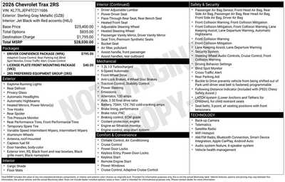 2026 Chevrolet Trax, $27990. Photo 10
