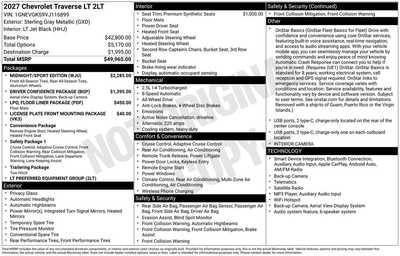 2027 Chevrolet Traverse, $49925. Photo 10
