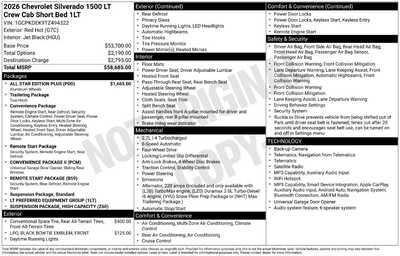 2026 Chevrolet 1500 Crew Cab, $52085. Photo 10