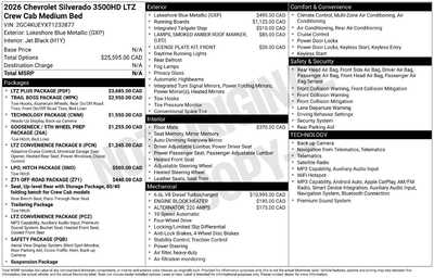 2026 Chevrolet 3500 Crew Cab, $83905. Photo 10