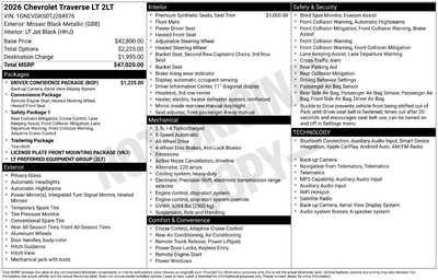 2026 Chevrolet Traverse, $41900. Photo 9
