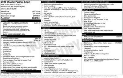 2026 Chrysler Pacifica, $39566. Photo 3