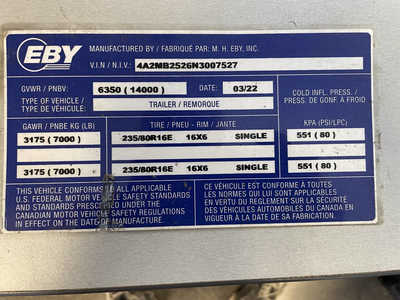 2022 Eby Trailer Aluminum Deck, $13900. Photo 7