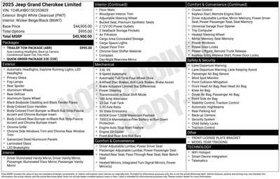 2025 Jeep Grand Cherokee, $44852. Photo 1