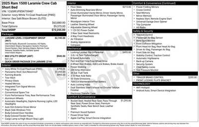 2025 RAM 1500 Crew Cab, $70470. Photo 1