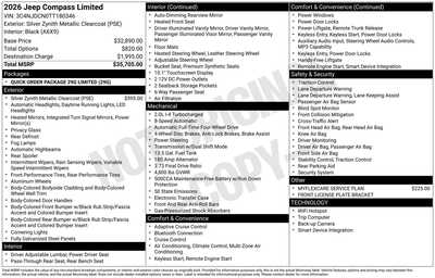 2026 Jeep Compass, $33355. Photo 7