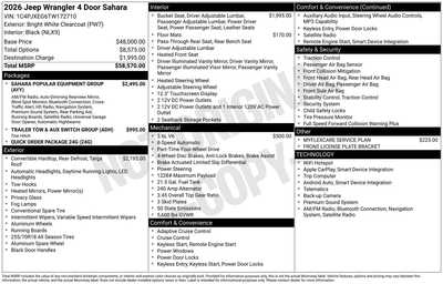 2026 Jeep Wrangler, $53178. Photo 1