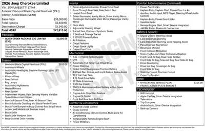 2026 Jeep Cherokee, $42815. Photo 4