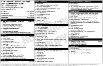 2026 Chevrolet Colorado Crew Cab, $45760. Photo 1