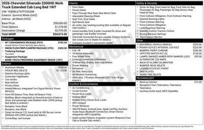 2026 Chevrolet 2500 Ext Cab, $0. Photo 1