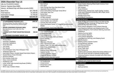 2026 Chevrolet Trax, $23748. Photo 12