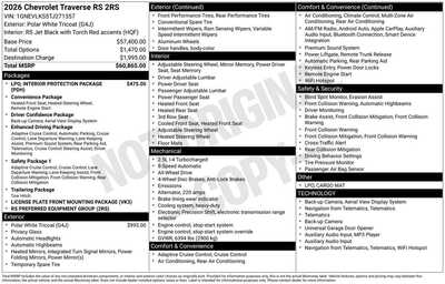 2026 Chevrolet Traverse, $57997. Photo 12