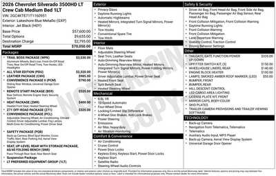 2026 Chevrolet 3500 Crew Cab, $63716. Photo 12