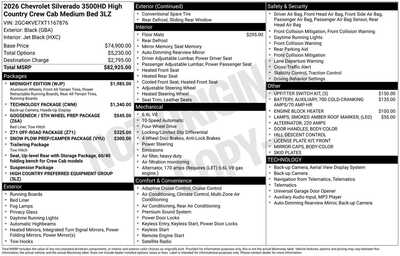2026 Chevrolet 3500 Crew Cab, $76865. Photo 12