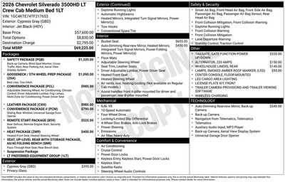 2026 Chevrolet 3500 Crew Cab, $68259. Photo 12