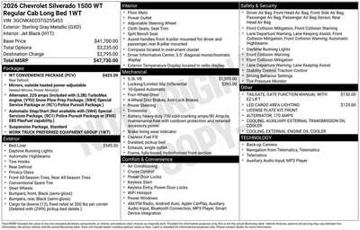 2026 Chevrolet 1500 Reg Cab, $43379. Photo 12