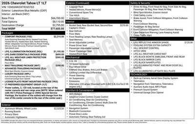 2026 Chevrolet Tahoe, $74525. Photo 12