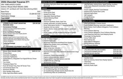 2026 Chevrolet Traverse, $49285. Photo 12