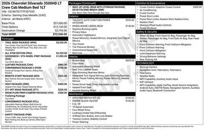 2026 Chevrolet 3500 Crew Cab, $66349. Photo 12