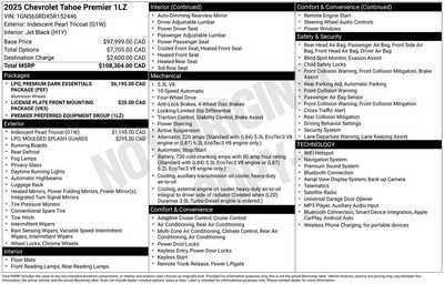 2025 Chevrolet Tahoe, $71347. Photo 12