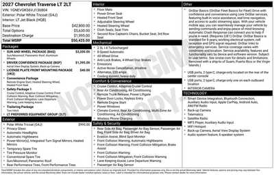 2027 Chevrolet Traverse, $49885. Photo 12