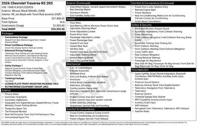 2026 Chevrolet Traverse, $52850. Photo 12