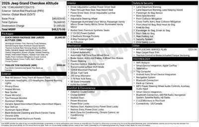 2026 Jeep Grand Cherokee, $41873. Photo 4