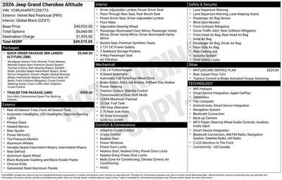 2026 Jeep Grand Cherokee, $48650. Photo 1