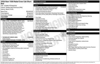 2026 RAM 1500 Crew Cab, $77305. Photo 4