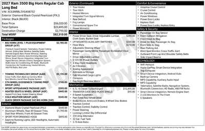 2027 RAM 3500, $74930. Photo 1