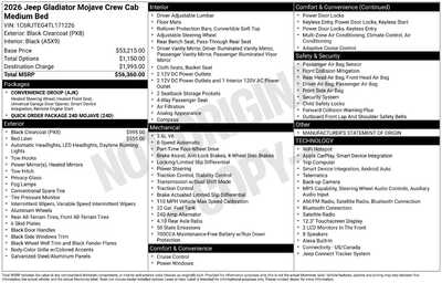 2026 Jeep Gladiator, $55840. Photo 1